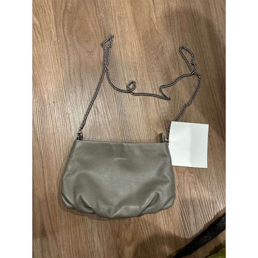 LOUVIER Gray Handbag with chain strap